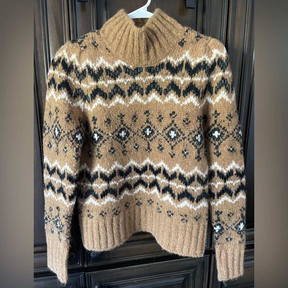 Veronica Beard
Chiana Fairisle turtleneck sweater, size small